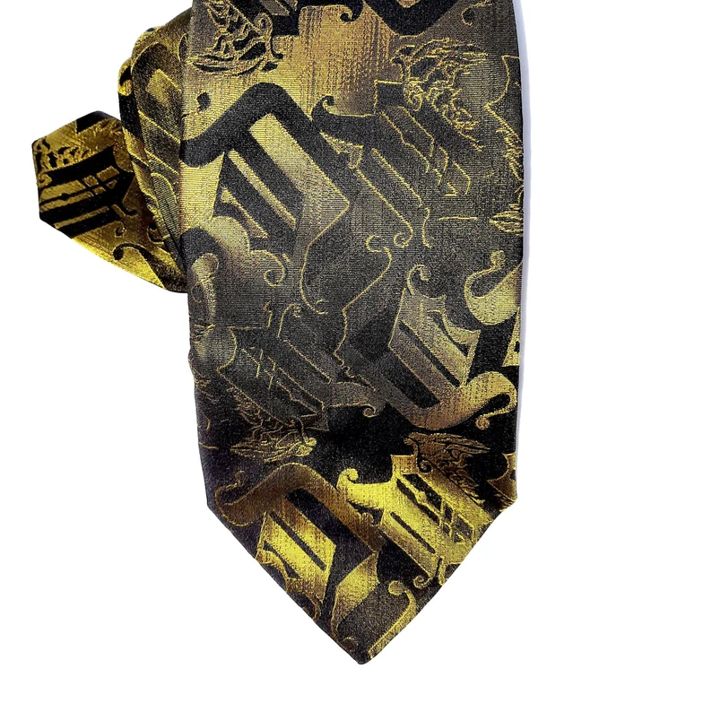 VERSACE Tie Rare Fashion Accessories Vintage 1997 Versace Necktie Gold Black Baroque Barocco Abstract Print Accessories Unique Gifts for Him