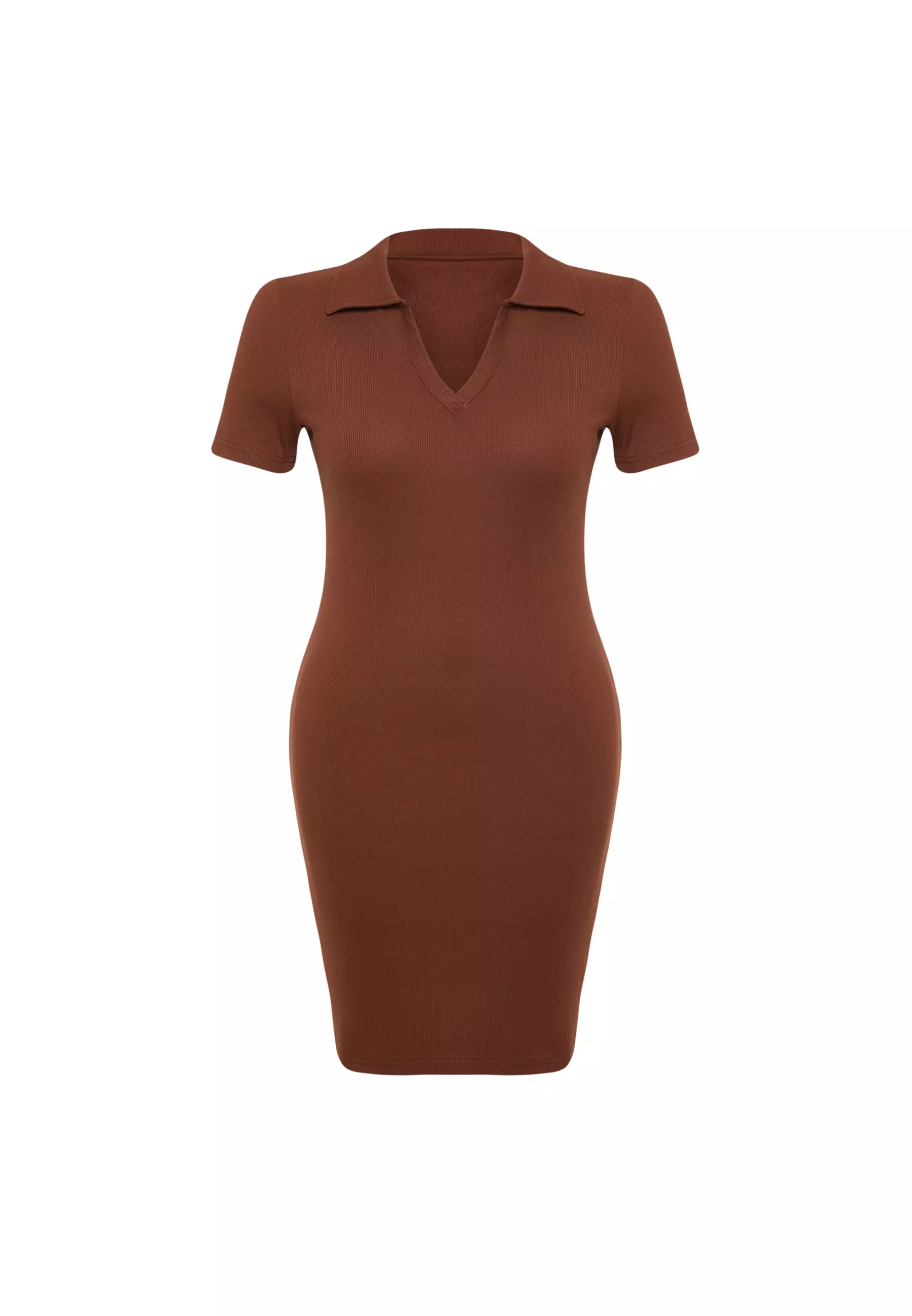 Plus Size Polo Neck Mini Dress