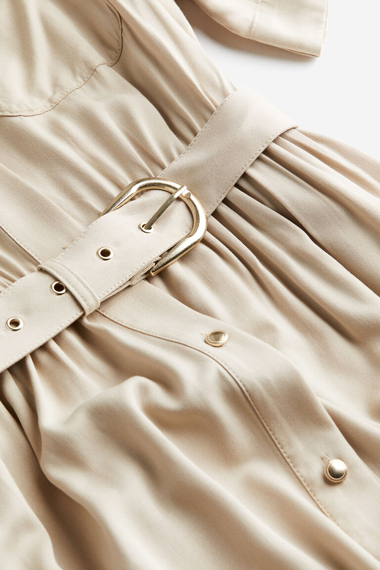 Belted shirt dress